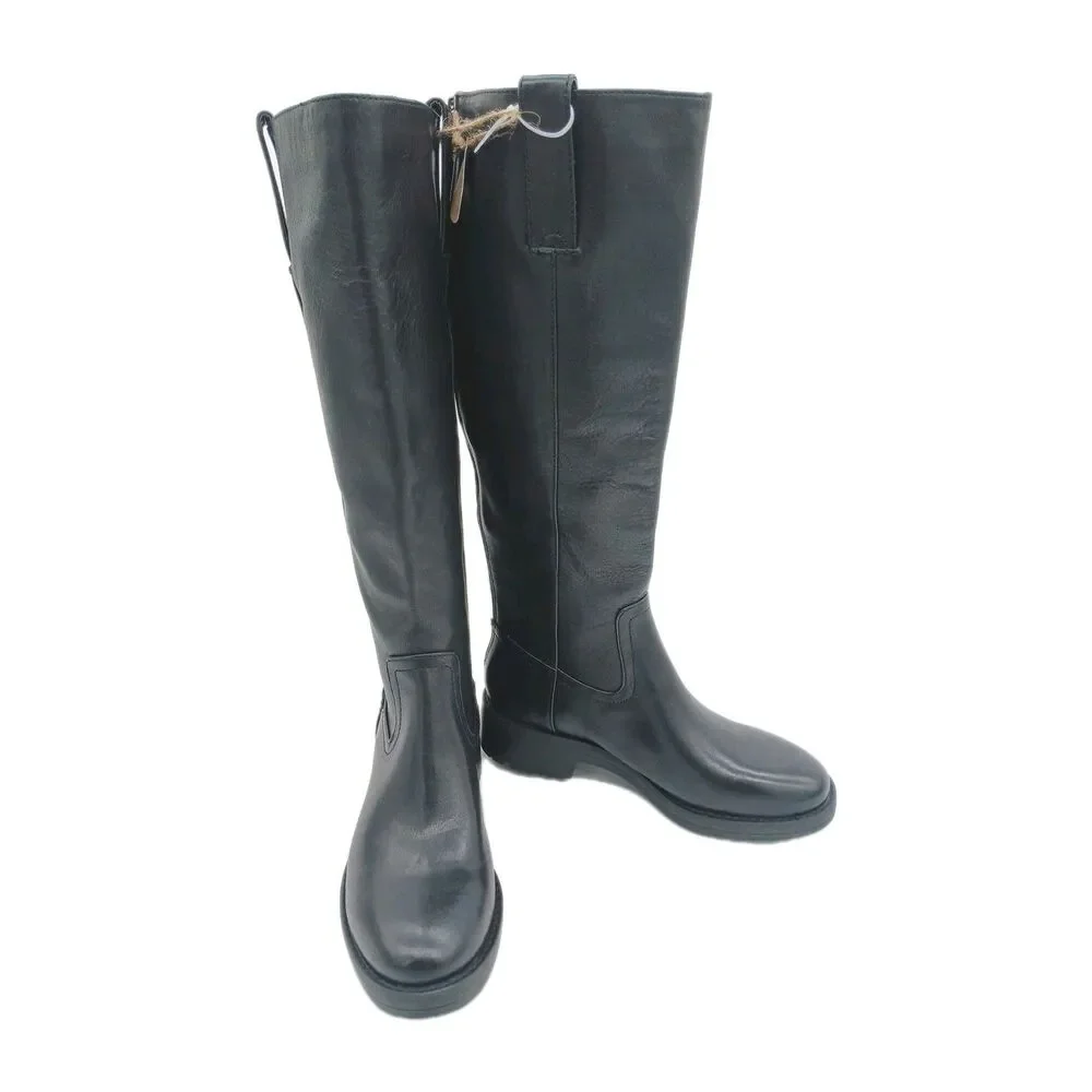 Womens Sofft Samantha III Black Leather Knee High Riding Boots Size 6 M NWOB